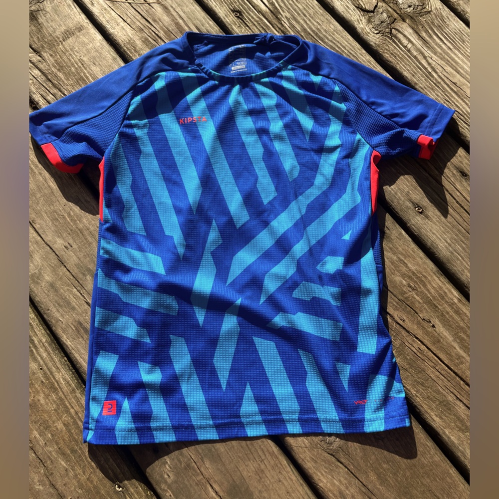 Blue Decathlon Athletic Tee Kipsta Short Sleeve Kids Sport Shirt Age 10-11 Youth